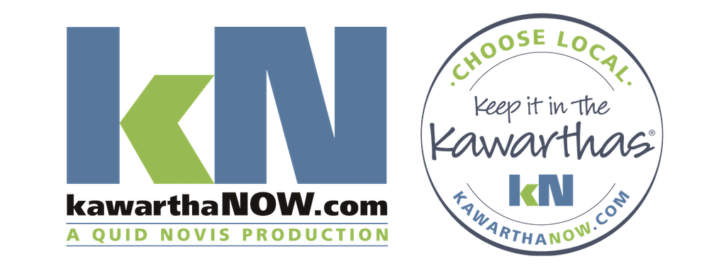 kawarthaNOW's logo. It includes the text: A Quid Novis Production. Choose local. Keep it in the Kawarthas. kawarthaNOW.com