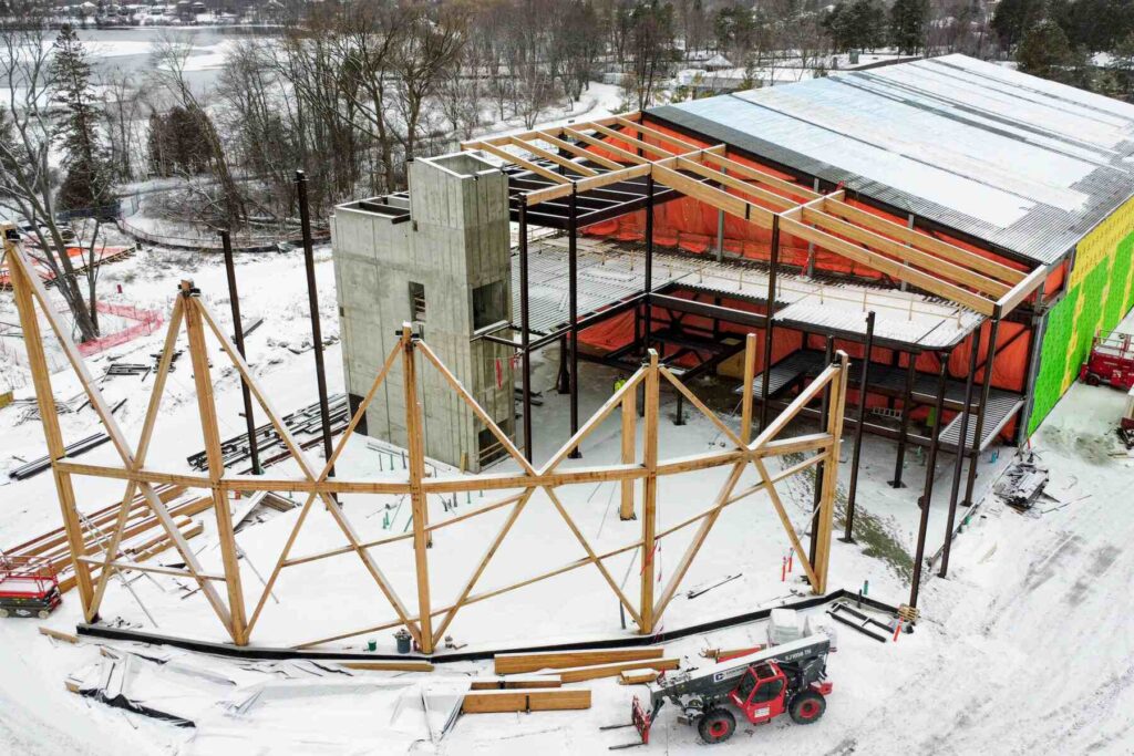 A photo of the new Canadian Canoe Museum on 2077 Ashburnham Drive under construction.