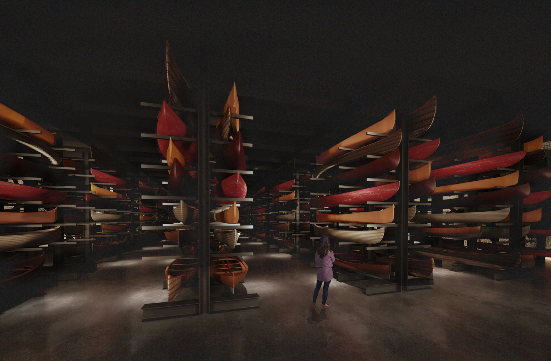 Rendering of the Collection Hall at the new museum