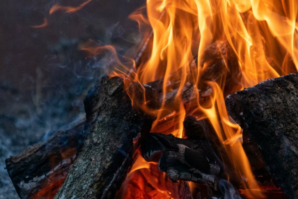 A close up photo of a campfire.